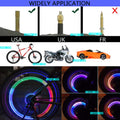 YUERWOVER 8 Pack LED Bike Wheel Lights Car Tire Valve Stems Caps Bicycle Motorcycle Waterproof Tyre Spoke Flash Lights Cool Reflector Accessories for Kids Men Women with 10 Extra Batteries(Multicolr)