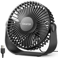 Gaiatop USB Desk Fan, 3 Speeds Strong Airflow, 5.5 Inch Portable 90° Rotate Quiet Cooling, Small Personal Table Fans for Bedroom Home Office Travel Black