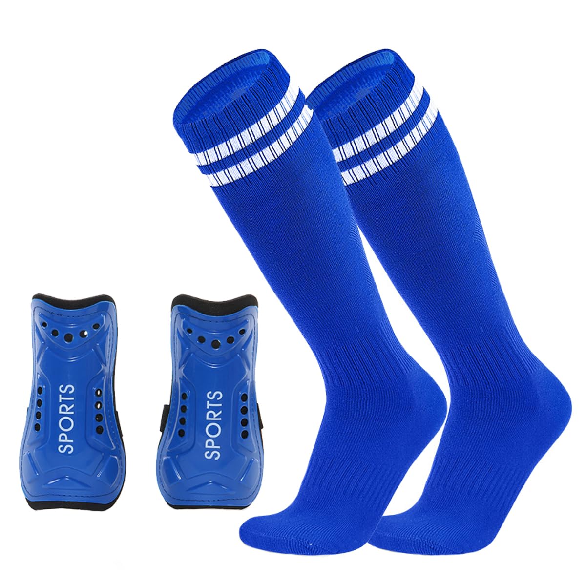 Chaussettes de football pour garçons et filles, chaussettes de football pour jeunes, chaussettes de football pour garçons et filles, accessoires de football pour garçons et filles (US, Alpha, Small, Regular, Blue)