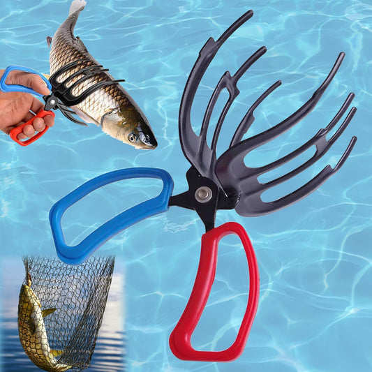 2/3 Claw Fish Gripper, Fishing Pliers Gripper, 2024 New Multifunctional Metal Fish Control Clamp Forceps, for Catch Most Freshwater Fish Fishing Accessories (3 Claw Fish Gripper)