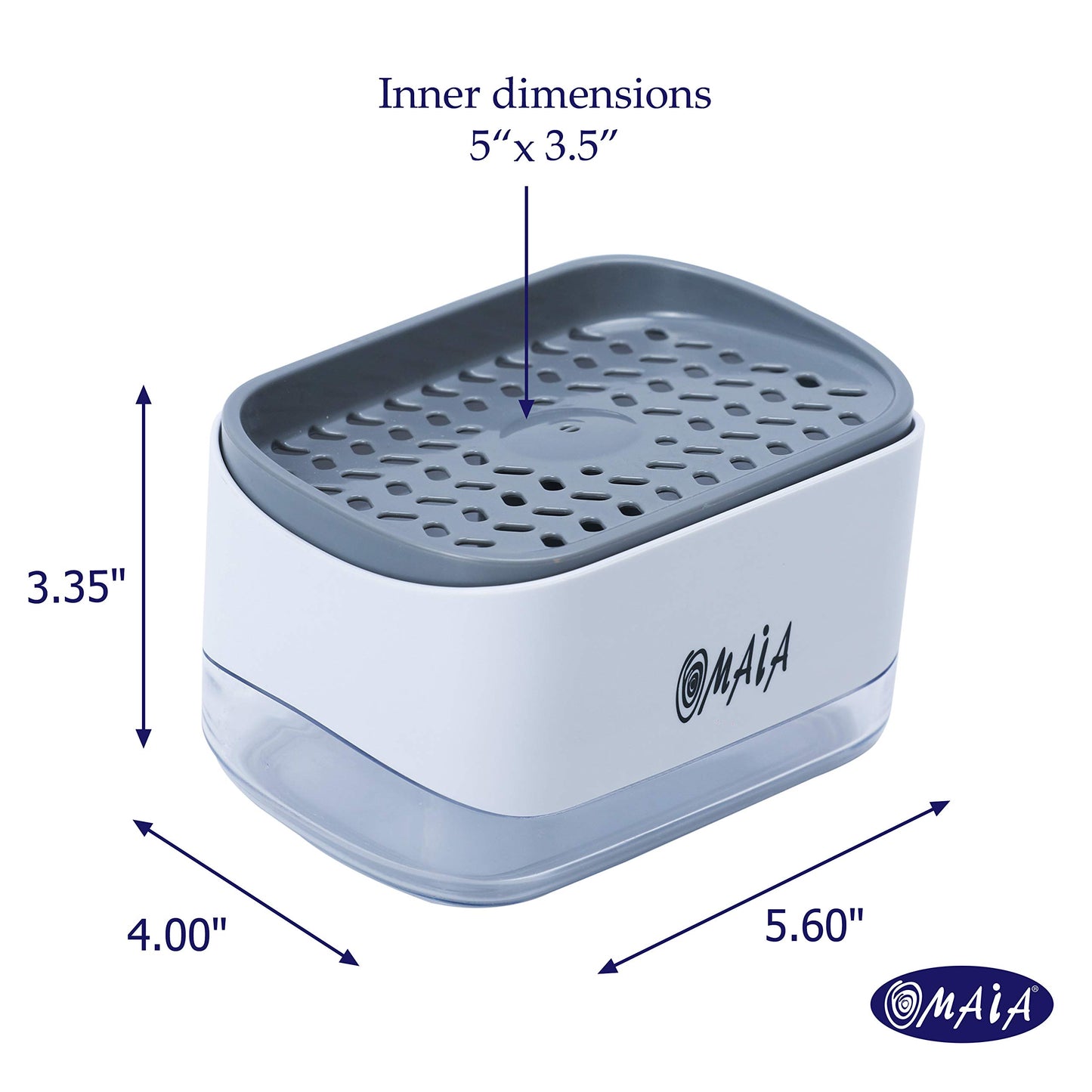 Dispensador de jabón para platos 2 en 1 OMAIA con soporte para esponja - Dispensador de líquido lavavajillas para cocina - Aparatos de cocina inteligentes 2023 - Organizador de encimera para fregadero de cocina...