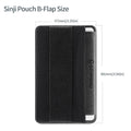 Sinjimoru Phone Grip Card Holder with Flap, Phone Wallet Stick On, Adhesive Card Holder, Finger Strap for Phone, Sinji Pouch B-Flap, Black