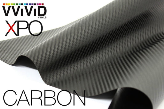 VViViD XPO Black Carbon Fiber 5ft x 1ft 8yr Car Wrap Vinyl Roll with Air Release