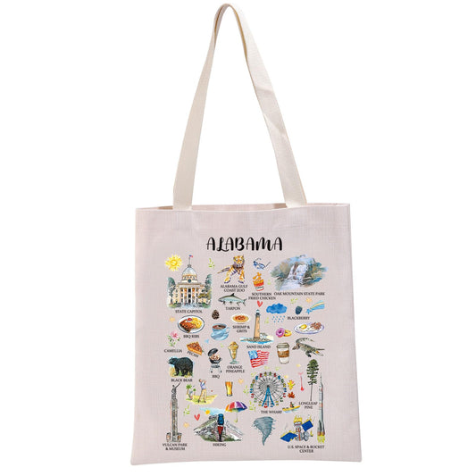 G2TUP Alabama Gift Alabama Vacation Tote Bag Alabama Travel Handbag Alabama Hometown State Gift (Alabama Vacation TB)