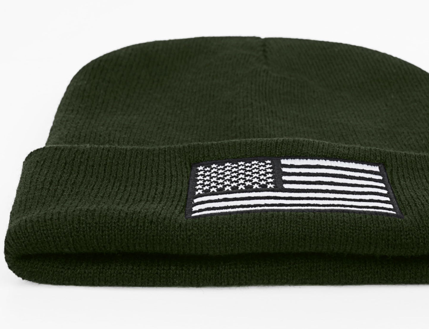 American Flag Embroidered Beanie Winter Hat for Men Women, Multi-Season Military Tactical Gear Police Army Winter Warm Hat