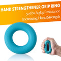 IMENSEAS Grip Strength Trainer 7 Pack Adjustable, Finger Stretcher Resistance Extensor Bands, Finger Exerciser, Hand Gripper Strength Ring & Stress Ball, Blue