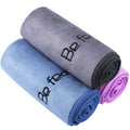 Wuwahold Microfiber Gym Towels Bigger Size Super Soft for Exercise Fitness, Sports, Workout, 380-GSM 15-Inch x 31-Inch Quick-Drying Towels (3 Pack, Grey+Blue+Purple)