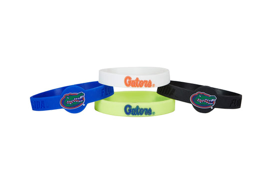 Bracelets en silicone Aminco CCP-BC-283-02NCAA Florida Gators, lot de 4, couleurs de l'équipe, 1/2" de large avec 1" rond