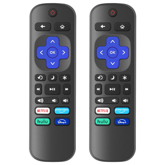 2 Pack Replacement Remote Controls for Roku Smart TV, Infrared Remote for TCL/Hisense/Sharp/Philips/Onn/Element/Insignia Roku TV (Not Compatible with Roku Stick, Box or Speaker)