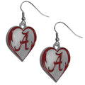 Siskiyou Sports NCAA Alabama Crimson Tide Womens Heart Dangle Earrings, Team Color, One Size