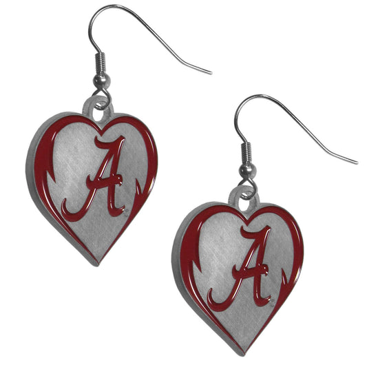 Siskiyou Sports NCAA Alabama Crimson Tide - Pendientes colgantes con forma de corazón para mujer, color del equipo, talla única