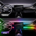 Acrylic LED Lights for Car, 43.3in RGB Strip Light Car LED Lights Interior with USB Port, App Control, Music Sync, 146 LEDs Interior Car Lights, Car Accessories Gifts for Women Men