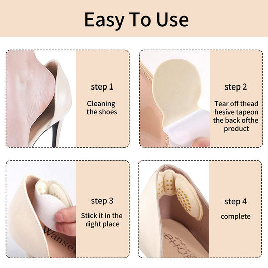 Heel Pads for Shoes, That are Too Big Heel Grips for Womens Shoes(4Pairs), Heel Inserts for Shoes Anti-Slip Heel Grips Liner Cushions Inserts for Women Men Shoe Heel Inserts Prevent Rubbing Blisters