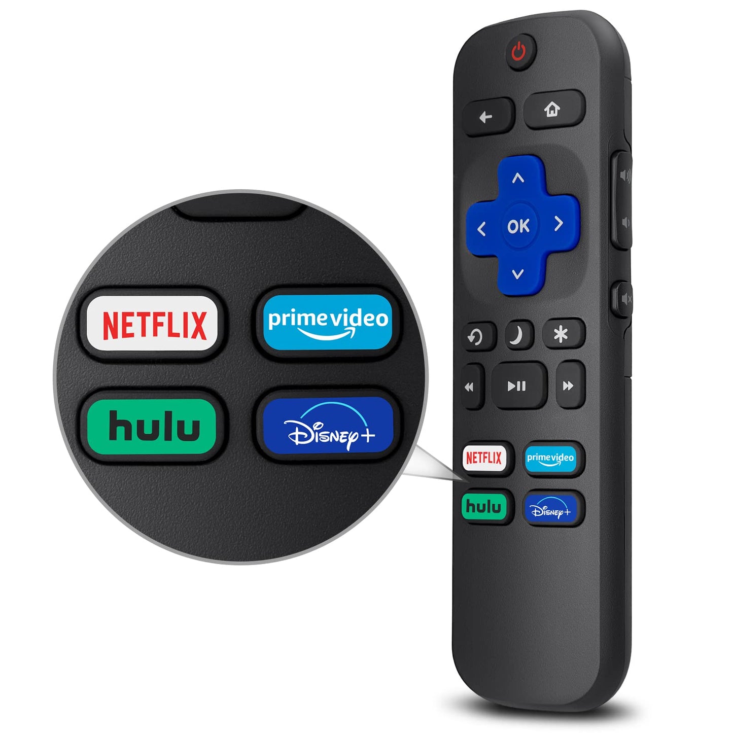 Replacement Remote Control Only for All Roku TV, Compatible for TCL Roku/Hisense Roku/Onn Roku Series Smart TVs (Not for Roku Stick and Box)