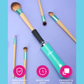 Bliss Electric Makeup Brush Cleaner - Automatic Spinning Quick Clean and Dry - Cosmetic Brush Cleaner with Adjustable Design, White/Mint Green