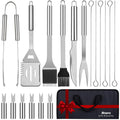 Anpro Grill Kit, Grill Set, Grilling Utensil Set, Grilling Accessories, BBQ Accessories, BBQ Kit, BBQ Grill Tools,Smoker, Camping, Kitchen, Stainless Steel, 21 Pcs,Grilling Gifts for Fathers Day