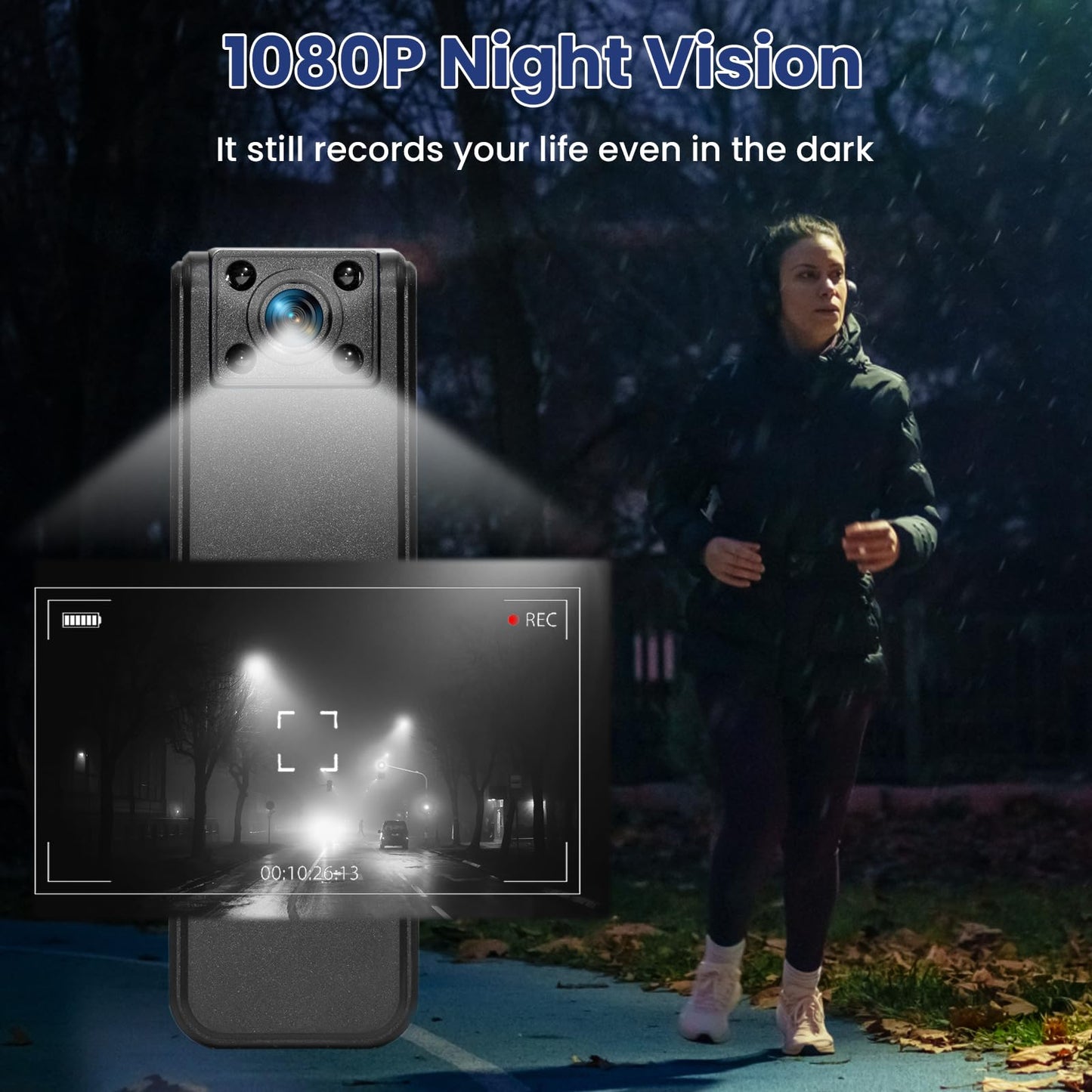 【Upgraded】 Mini Body Camera, 1080P Body Cam with 180° Rotatable Lens with Motion Detection and Night Vision Body Camera with Audio and Video Recording for Daily Records Security Traveling Guard (64GB)