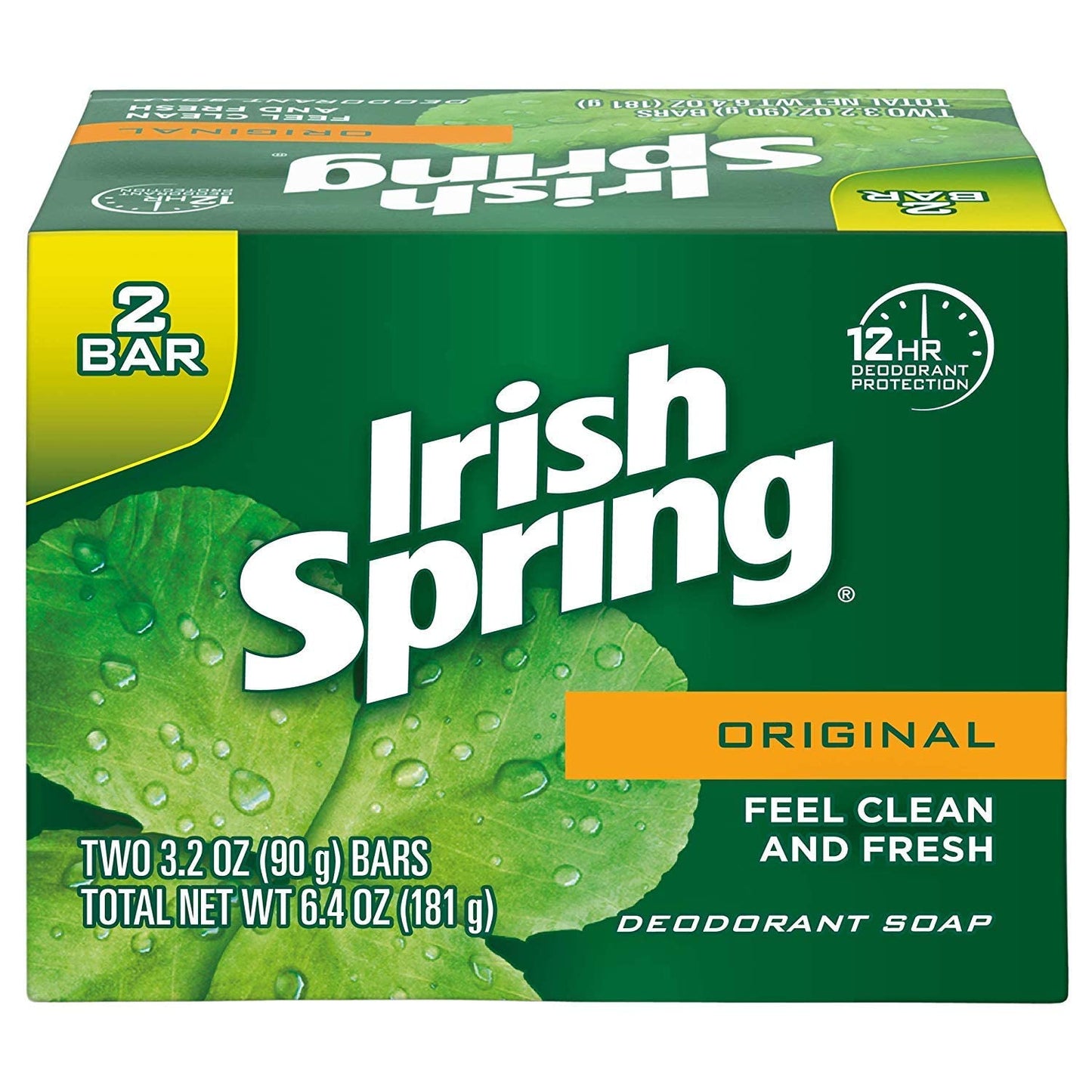 Irish Spring Original Scent Bar Soap 3.2 oz. Pack of 2