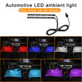 Tira de luces LED para coche Mandark, 24 LED RGB de neón para interior de vehículo, luz ambiental nocturna para debajo del tablero con puerto USB de 12 V, accesorio universal para SUV, sedán, camión (rojo)