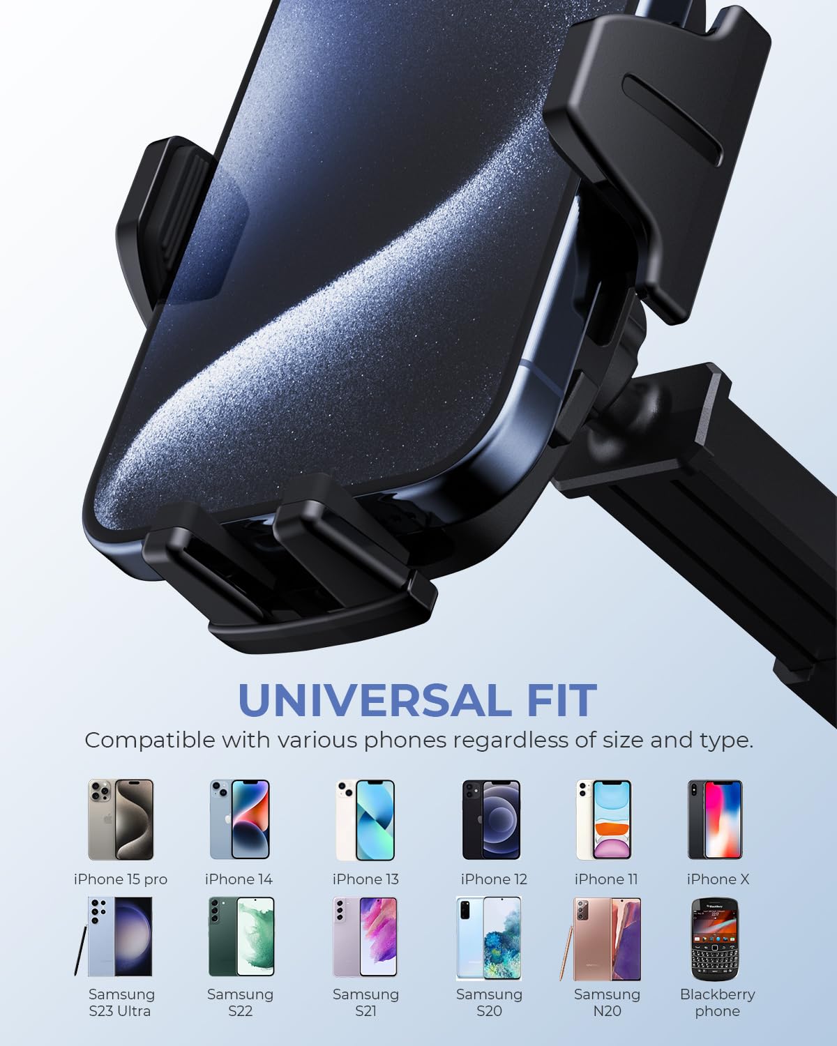 Primoov Cellphone Holder for Car 【Phone Stand for Car】 Phone Holders for Your Car 【360° Rotation】 Car Phone Holders for iPhone 16/15/14/13 Pro Plus Max - Dashboard Cell Phone Holder Easy Installation