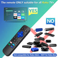 Replacement Remote Control Only for All Roku TV, Compatible for TCL Roku/Hisense Roku/Onn Roku Series Smart TVs (Not for Roku Stick and Box)