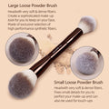 MAANGE 3 PCS Foundation Makeup Brush Set, Double-ended Kabuki Brush Contour Brush for Liquid Powder Concealer Cream Cosmetics Blending Blush Buffing Face Makeup Tools (Coffee)