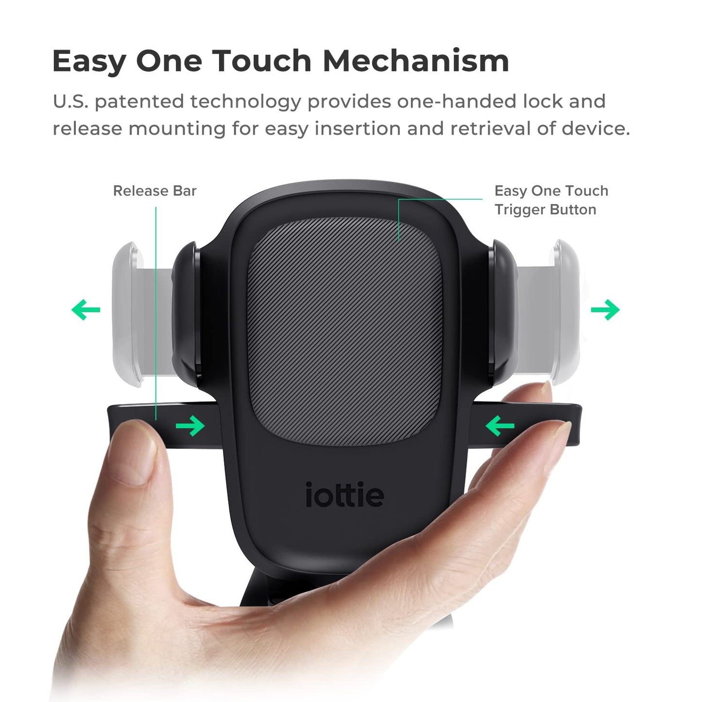 iOttie Easy One Touch 5 Support de téléphone universel pour tableau de bord et pare-brise avec base à ventouse et bras télescopique pour iPhone, Samsung, Google, Huawei, Nokia, autres smartphones