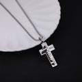 Susook Football Cross Necklace for Men Bible Verse I CAN DO All Things Stainless Steel Sport Pendant for Men(Silver)