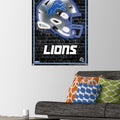 Affiche murale Trends International NFL Detroit Lions - Casque néon 23, 22,37" x 34,00", ensemble affiche et punaise