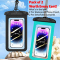 2 Pack Waterproof Phone Pouch, Waterproof Phone case with Lanyard Cell Phone Dry Bag for iPhone 16 15 14 13 12 Pro Max, Galaxy S24 S23 Ultra- Beach Cruise Ship Essentials