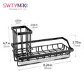 SWTYMIKI - Organizador de fregadero con soporte para esponjas y jabones para platos, acero inoxidable, color negro