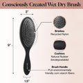 Kitsch Hair Detangler Brush - Soft Bristle Detangling Brush for Women with Curly & Straight, Dry & Wet Hair, Tangle Free, Flexible Bristles Comb, Travel-Friendly, Valentines Gift For Her - Black