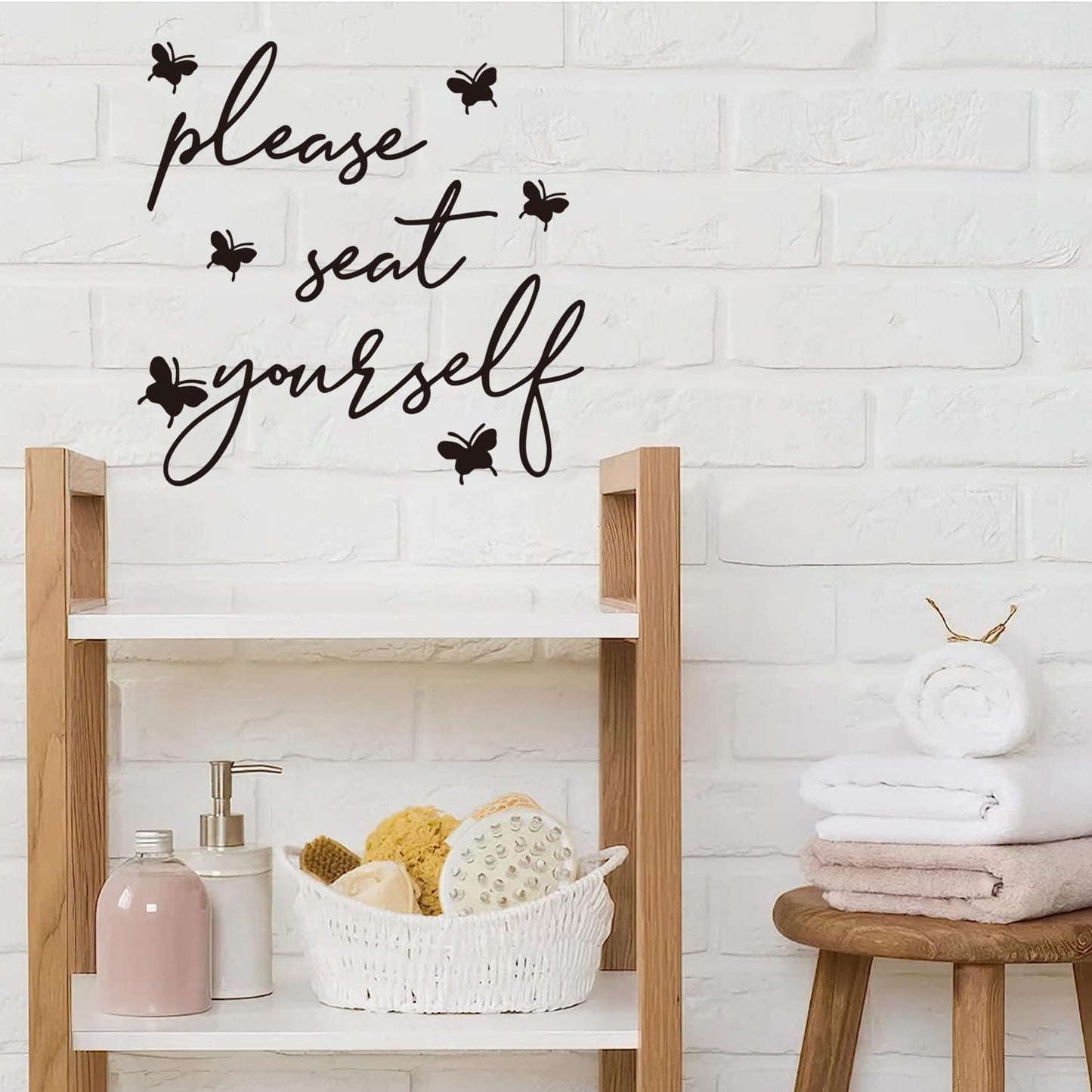 Funny Bathroom Decor Wall Stickers, Please Seat Yourself Bathroom Sign Decor Wall Decals, Seat in The House Bathroom Sign Vinyl Saying Wall Art Decor for Kids Bathrooms Home Decoration