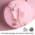 huefull Face Massager Rose Quartz Face Roller & Gua Sha Facial Tool Set, Muscle Tension Relief, Skin Care Gift for Men/Woman, Skin Care Gifts