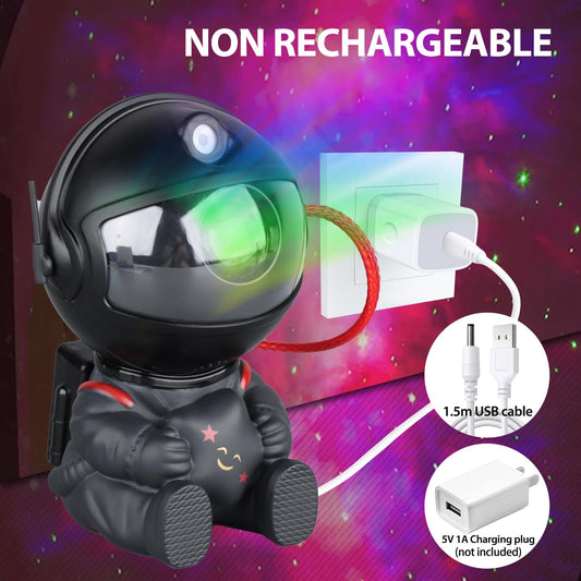 Projecteur d'étoiles astronaute, projecteur d'étoiles Galaxy Light pour enfants, 8 modes à distance et lumières LED réglables à 270 ° pour chambre à coucher, décoration de chambre de fille, cinéma maison, plafond, minuterie (noir original)