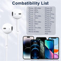 2 Packs- Wired Headphones for iPhone Earbuds Built-in Microphone & Volume Control Nosie Reduction Headsets Compatible with iPhone 14/13/12/11/XR/XS/X/8/7/SE/Pro/Pro Max/Support All iOS System