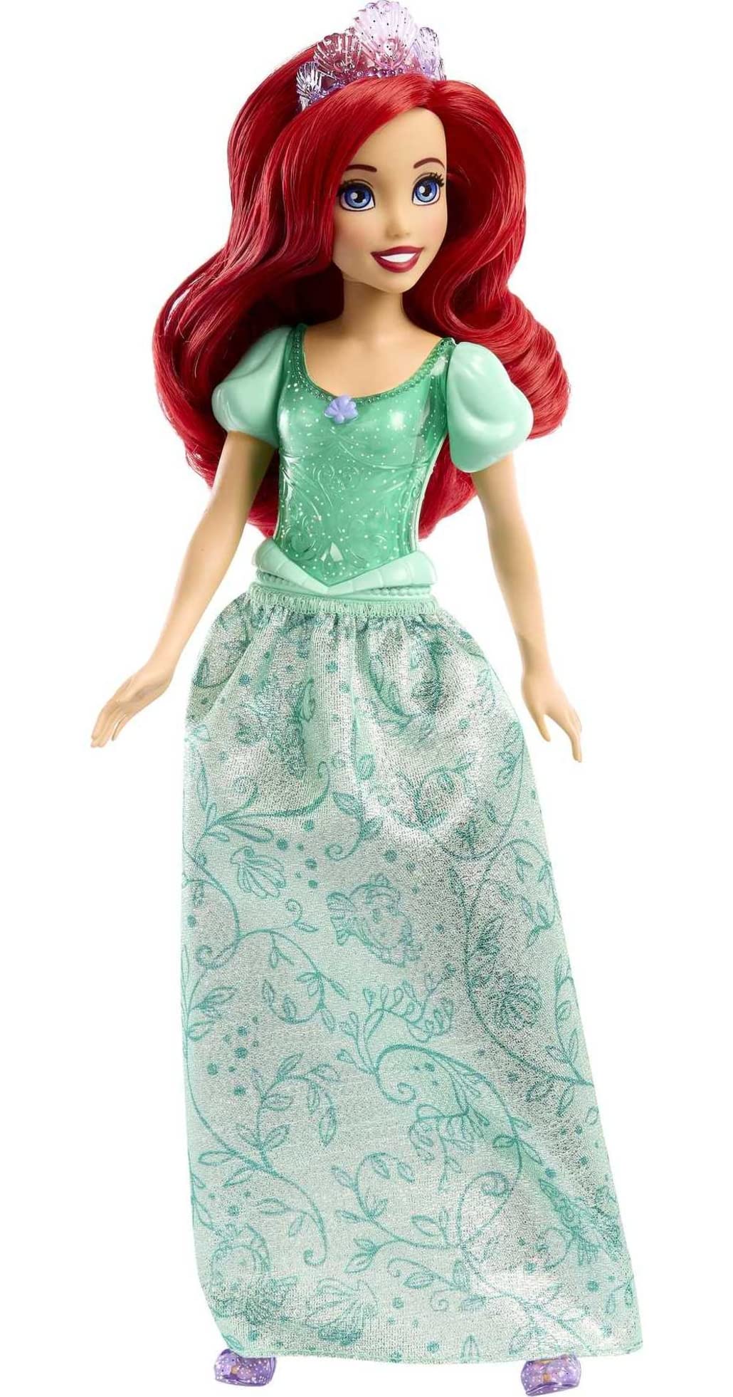 Jouets Mattel Disney Princess, poupée de mode Ariel, look étincelant avec cheveux roux, yeux bleus et accessoire diadème, inspiré du film La Petite Sirène