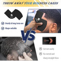 Qwivo Color Enhancement Barber Card with Measurement indicators, Easy to Clean Hairline Maker for Barber Shape, Reusable Beard Line Up Tool, Color Spray Edge Hair Liner Card (Black-C)