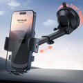 Lamicall Car Phone Holder - [Strongest Military-Grade Suction Cup] 360° Rotation Phone Holders for Your Car Quick Release Adjustable Car Phone Mount Dashboard for iPhone 16 Galaxy Smartphone Truck