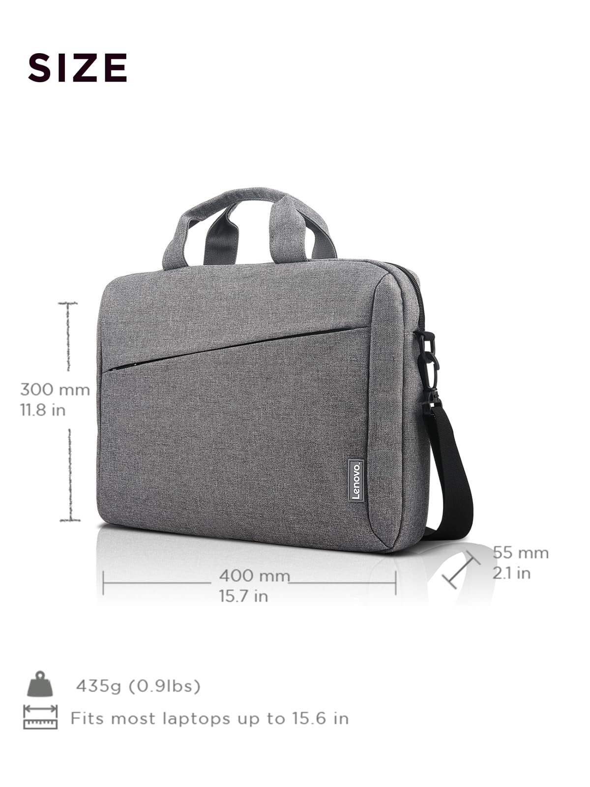 Sacoche de transport pour ordinateur portable Lenovo T210, ordinateur portable et tablette 15,6 pouces, design élégant, tissu durable et hydrofuge, style décontracté ou scolaire, GX40Q17231 Casual Toploader - Gris