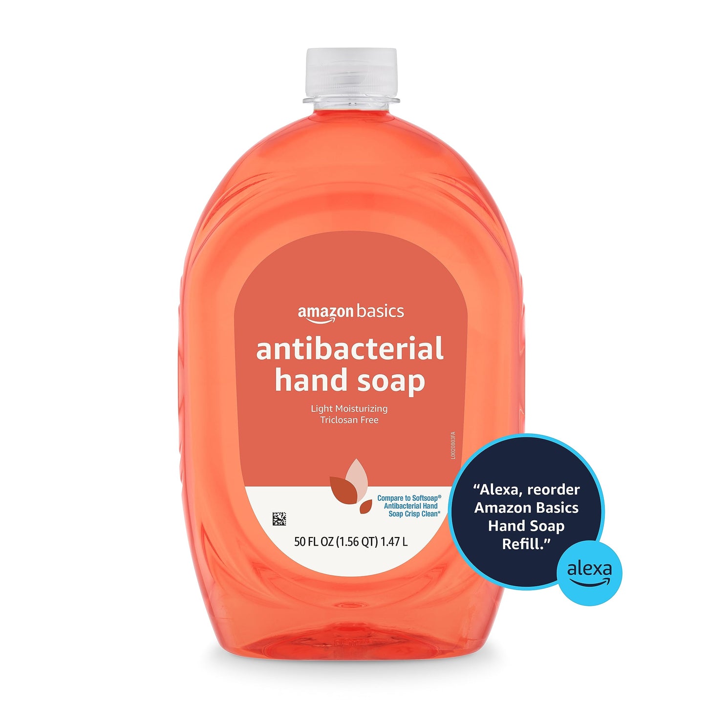 Amazon Basics Antibacterial Liquid Hand Soap Refill, Light Moisturizing, Triclosan-Free, Citrus, 50 Fl Oz (Pack of 2) (Previously Solimo)