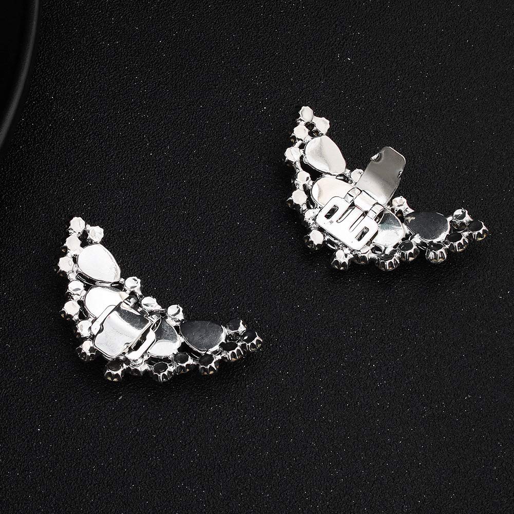 Uongeod HJYHYN Silver Shoe Clips Shoes Jewelry Decoration Crystal Shoe Buckle for Wedding party