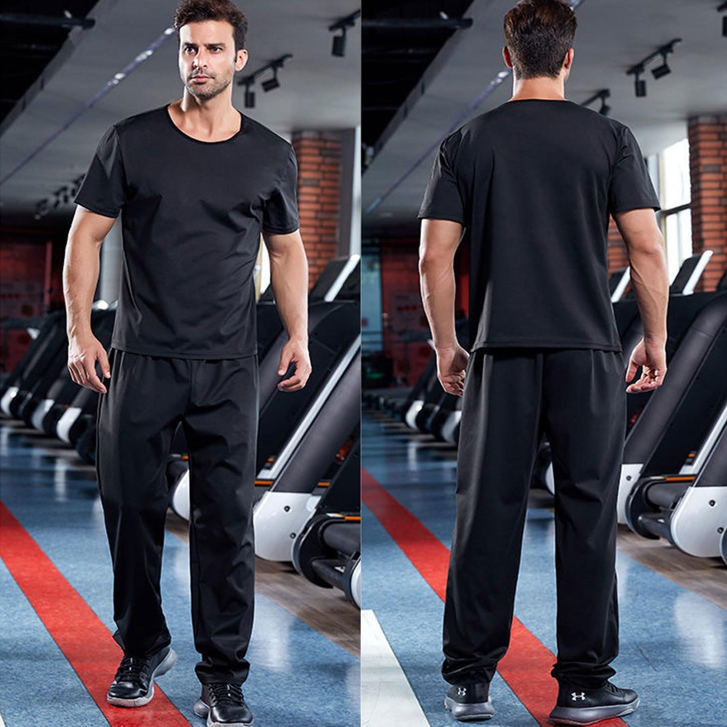 Sauna Shorts for Men Sweat Pants with Drawstring, Heat Trapping Sweat Shorts Sauna Suit for Men Workout Gym Exercise