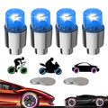 YUERWOVER Lot de 4 feux de pneu à LED pour voiture, camion, bouchons de valve, vélo, chariot de golf, feux de roue Firefly, vélo, moto, rayons de pneu, étanches pour enfants, garçons avec 10 piles supplémentaires (bleu)