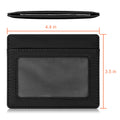 Billetera minimalista delgada con bolsillo frontal, tarjetero con bloqueo RFID y ventana para identificación para hombres y mujeres, color negro