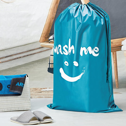 HOMEST 2 Pack XL Wash Me Travel Laundry Bag, Dirty Clothes Organizer, Large Enough to Hold 4 Loads of Laundry, Easy Fit a Laundry Hamper or Basket