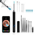 Limpiador de cerumen con cámara, herramienta para eliminar cerumen, con 8 orejas, kit de limpieza de cerumen, otoscopio HD 1080P, cámara para oídos con 6 palas para oídos, otoscopio para iOS y Android