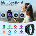 LOJUSIMEH Smart Watch for Men Women 1.9" Bluetooth Call for Smart Phone iOS Android with BP SP (Silver Black)