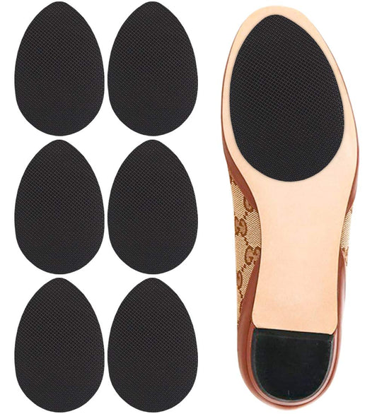 Dr. Shoesert Non-Slip Shoes Pads Adhesive Shoe Sole Protectors, High Heels Anti-Slip Shoe Grips (Black - 3 Pairs)