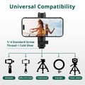 ATUMTEK Phone Tripod Mount, Universal Smartphone Mount Adapter with 2 Cold Shoe and 1/4" Standard Screw, 360° Rotates and 180° Tilts Adjustable Cell Phone Clamp Holder for Perfect Mobile Photography